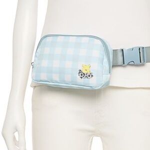 Disney Bioworld Blue Checkered Fanny Pack with Winnie The Pooh Bear Patch